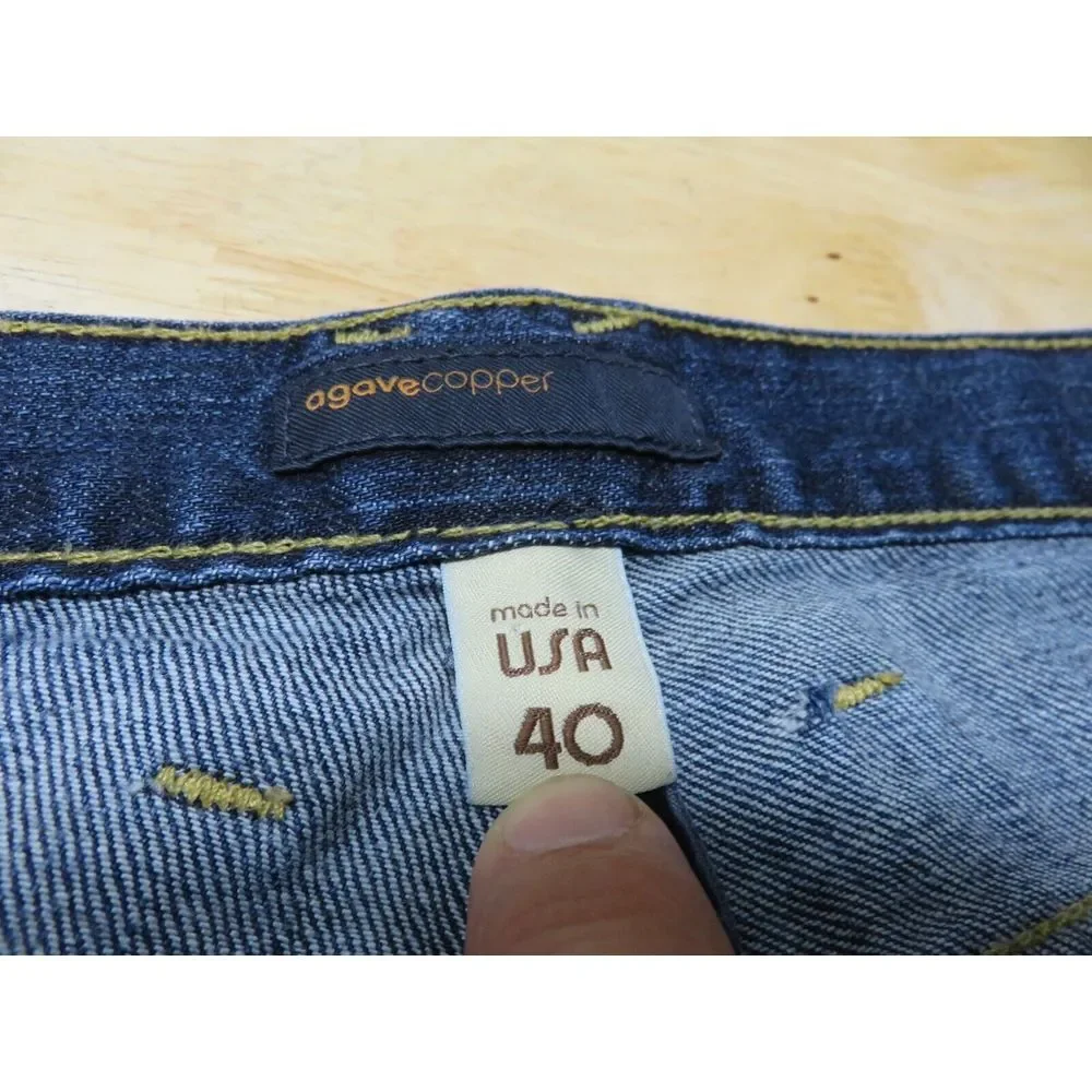 Mens Agave Copper Spitfire Relaxed Straight Jeans Pants Blue USA Made Size 40x36
